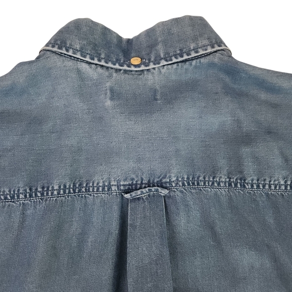SAINT JAMES Chambray Shirt “Frédéric” Style 100% TENCEL short sleeve m - Picture 5 of 13